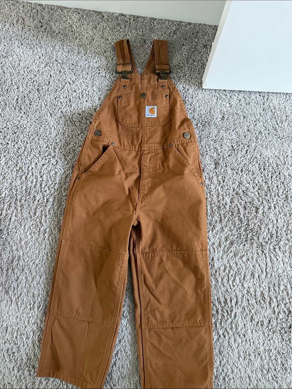 Carhartt Kids Tan/Brown Duck Canvas Overalls